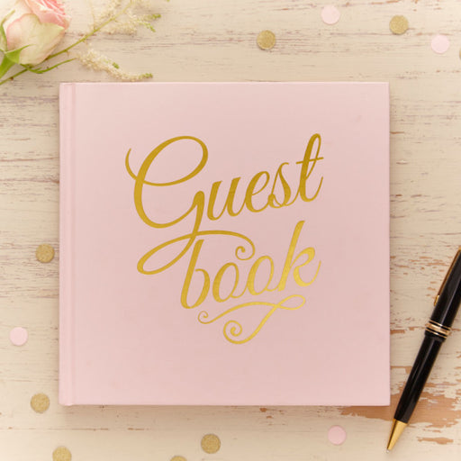 Pastel Pink + Gold Foiled Guest Book (32ps)