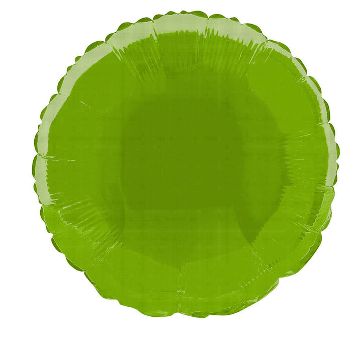 18 Inch Round Lime Green Foil (Flat)