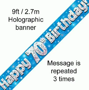 Foil Banner 70th Birthday Blue