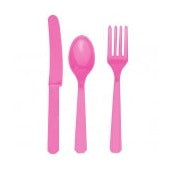 Bright Pink Cutlery Assortment Pk24
