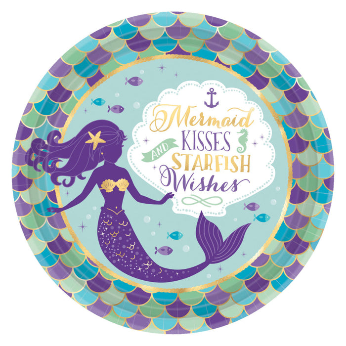 Mermaid Wishes Paper Plate 23Cm 8pk