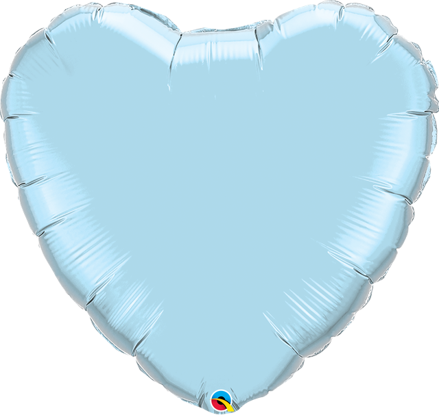 9 Inch Light Blue Heart Foil (Flat)