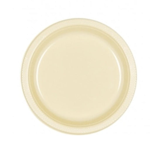 Cream Plastic Plate 17.7Cm 20pk