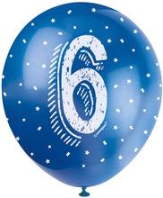 12'' Pearlised Latex Assorted Number 6 Birthday Balloons