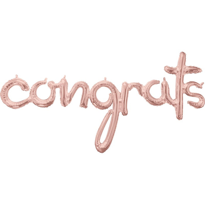 Congrats Rose Gold Script Foil Balloon