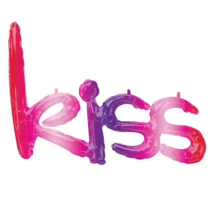 Kiss Ombre Air Fill Foil Balloon 27''/68Cm X 20''/50Cm