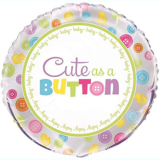 18" Cute As A Button Foil