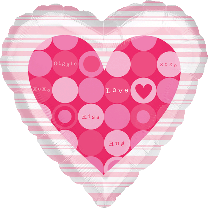 18'' Foil Love Messages Dots Pink