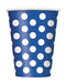 Royal Blue Polka Dot Paper Party Cups 6pk