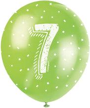 12'' Pearlised Latex Assorted Number 7 Birthday Balloons