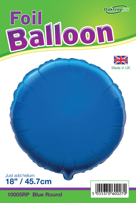 18'' Packaged Round Blue Foil Balloon