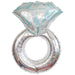 38'' Shape Platinum Wedding Ring Holographic Balloon