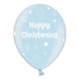 11'' Happy Christening Blue Latex 25pk