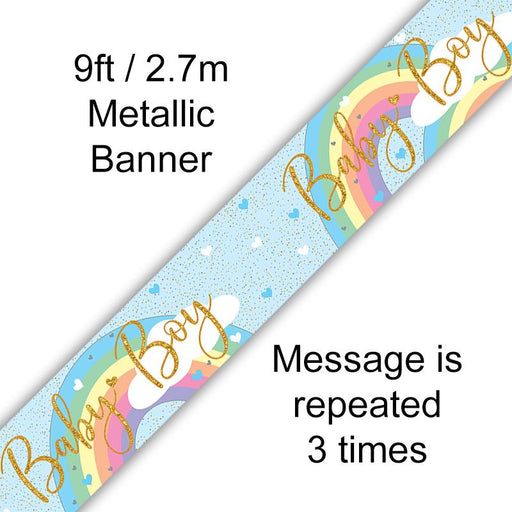 9Ft Banner Pastel Rainbow Boy Holographic