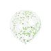 Clear Latex Balloons With Lime Green Confetti 12'', 6Ct