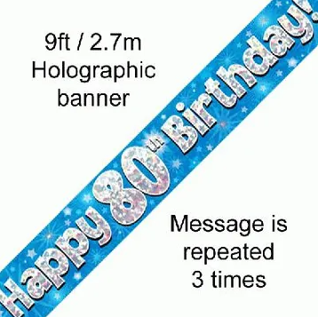 Foil Banner 80th Birthday Blue