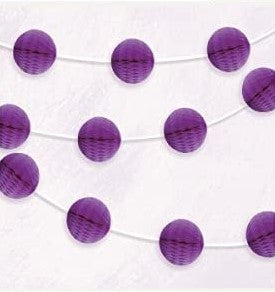 Light Purple Honeycomb Ball Garland 7ft