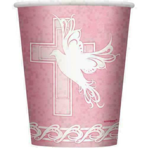 Pink Dove Cross Cups 8pk