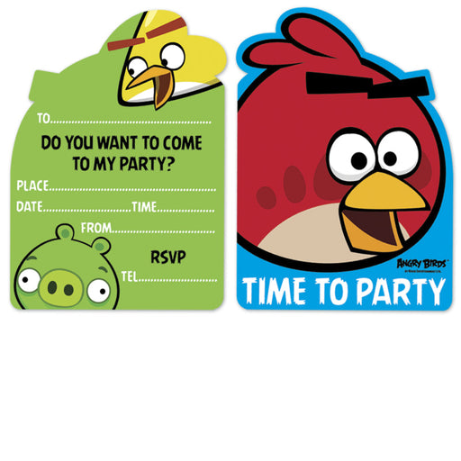 Angry Birds Invites & Envelopes 6pk