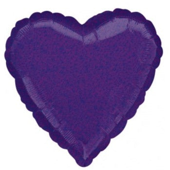 18 Inch Foil Purple Dazzler Heart (Flat)