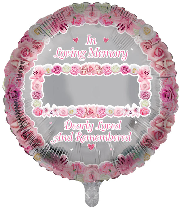 Pink In Loving Memory Blank Balloon