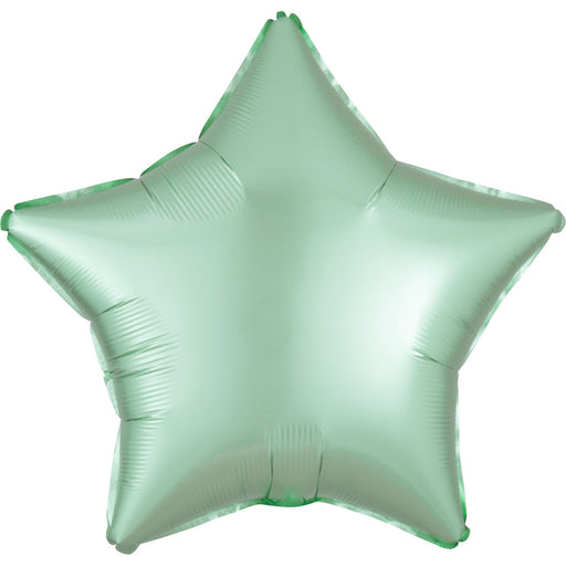18'' Star Mint Green Satin Luxe Plain Foil
