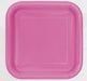 Hot Pink Square Paper Party Side Plates 16pk