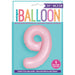 Matte Lovely Pink Number 9 Shaped Foil Balloon 34''