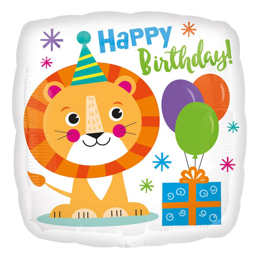 Happy Birthday Lion Square Foil 17''