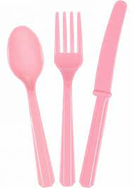 Baby Pink Cutlery Assortment Pk24
