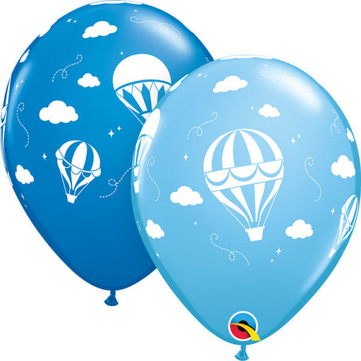 11'' Hot Air Balloon Pale & Dark Blue Assortment 25pk