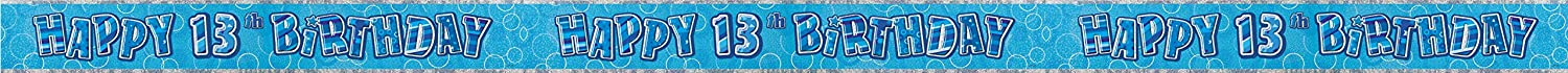 GLITZ BLUE 13TH PRISMATIC BANNER 12FT