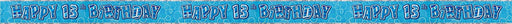 GLITZ BLUE 13TH PRISMATIC BANNER 12FT