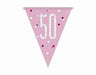 Pink Glitz 50 Flag Banner 9ft