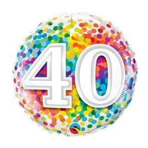 18'' Foil Rainbow Confetti 40