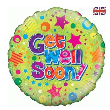 18'' Foil Get Well Dots & Stars Holographic