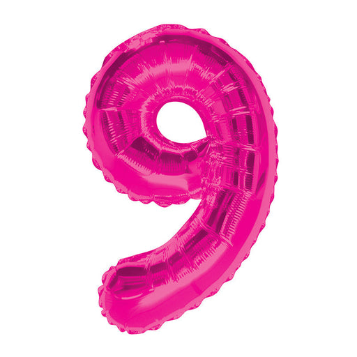 34'' Shape Foil Number 9 - Pink (Unique)